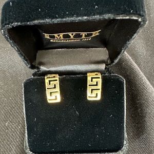 Greek Key design 14k earrings